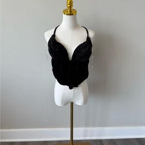 Fashion Nova Black Velvet Blouse